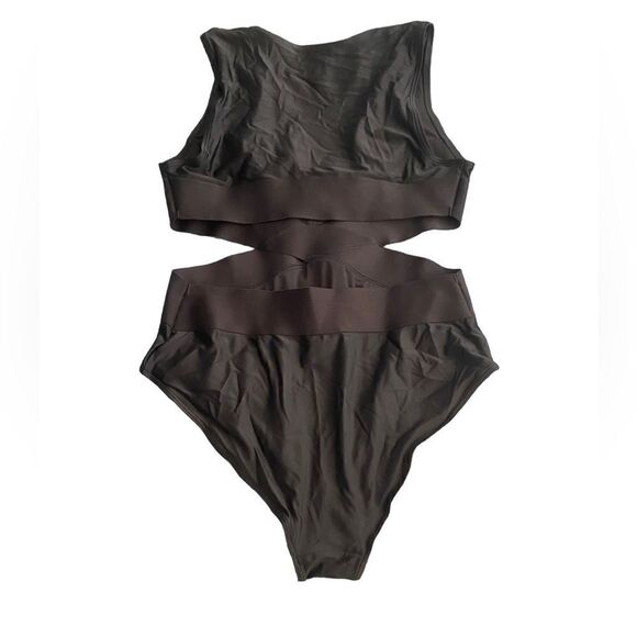 H&M med V-neck swimsuit. Two-part section at back, cut-out sections at sides - Picture 7 of 11
